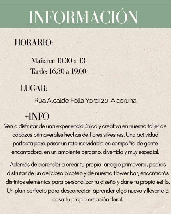 Taller de capazo primaveral de flores silvestres