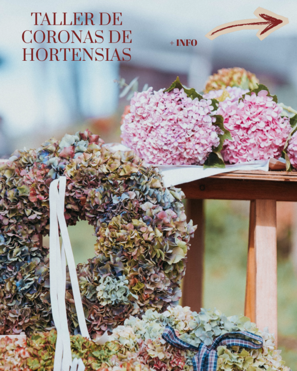 Taller Corona de Hortensias