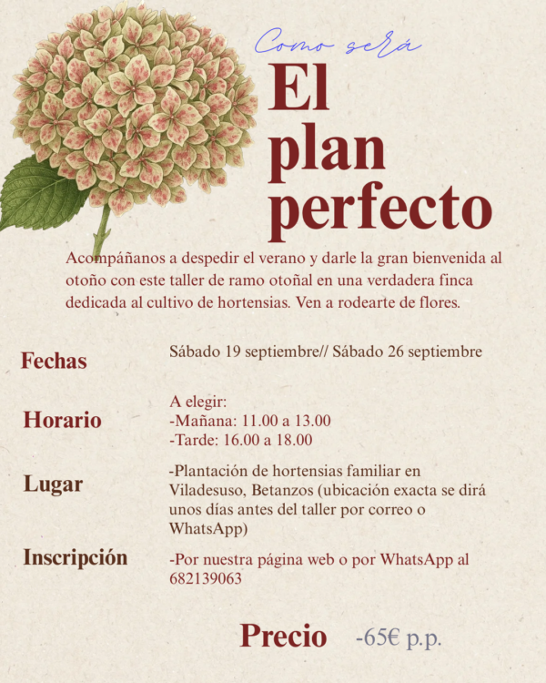 Taller ramo otoñal para secar